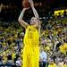 Michigan freshman Nik Stauskas scores a three-point shot late in the second half of the game against Ohio State on Tuesday, Feb. 5. Daniel Brenner I AnnArbor.com